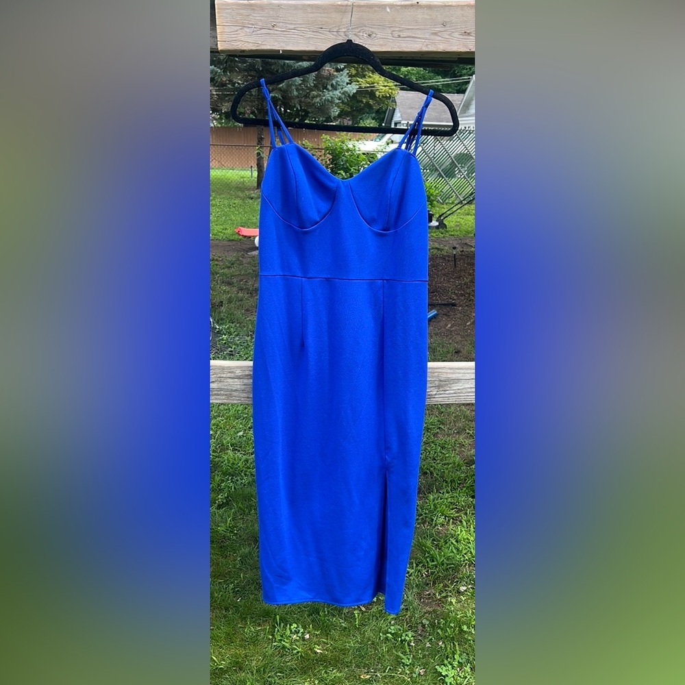 Blue bodycon dress